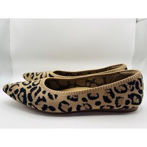 Vivaia Aria 5 US9 EU40 Knit Ballet Flats Pointed Toe Comfort Shoes Leopard Print